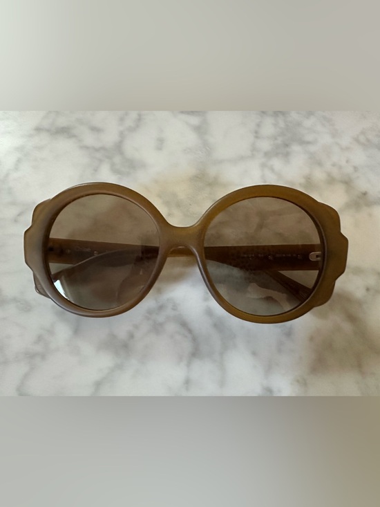 Chloé Mirtha CH0120S Oversized Round Sunglasses Brown Yellow Acetate $340 - Picture 3 of 10